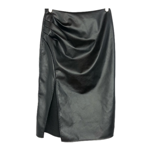Black faux leather skirt